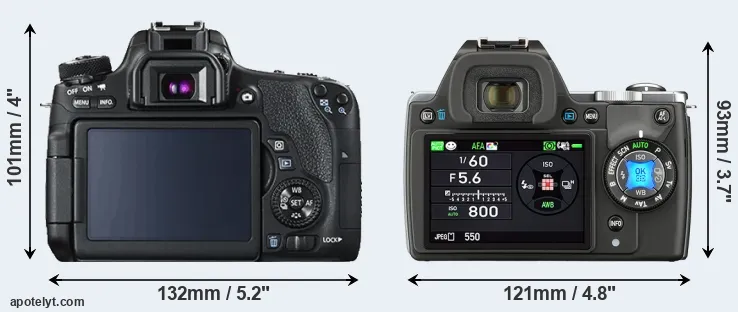Comparison T6s or K-S1 rear