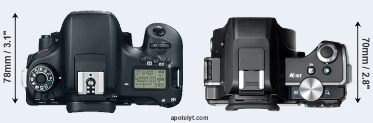 Compare T6s versus K-S1 top