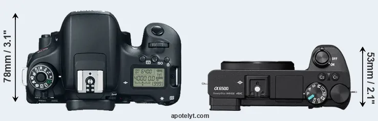 Compare T6s versus A6500 top