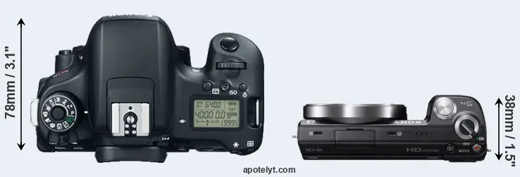 Compare T6s versus NEX-5N top