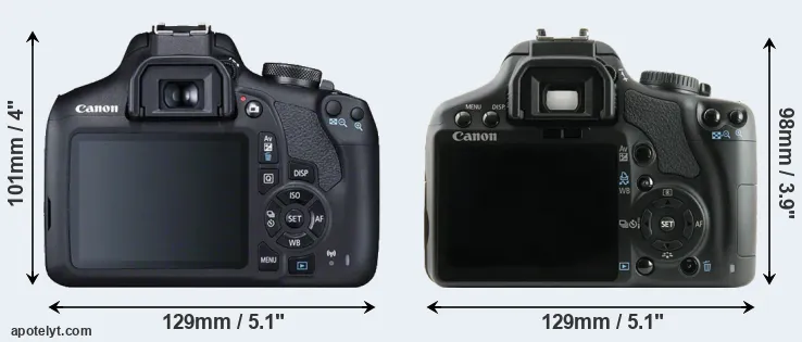 Comparison T7 or XSi rear