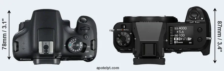 Compare T7 versus GFX 50S II top