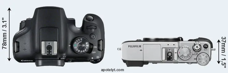 Compare T7 versus X-E2S top