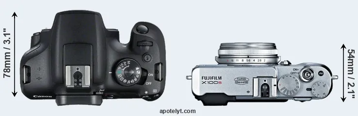 Compare T7 versus X100S top