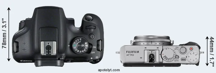 Compare T7 versus X70 top