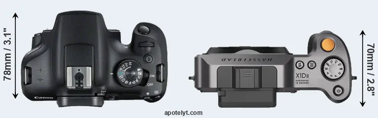 Compare T7 versus X1D II top