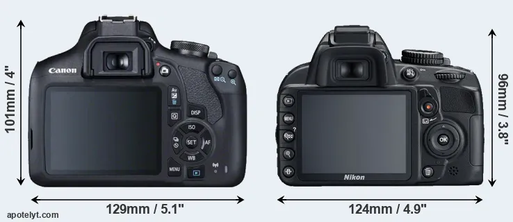 Comparison T7 or D3100 rear