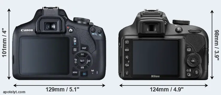 Comparison T7 or D3400 rear