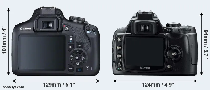 Comparison T7 or D40 rear