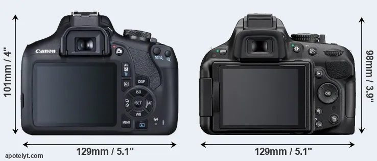Comparison T7 or D5200 rear