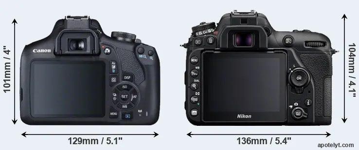Comparison T7 or D7500 rear