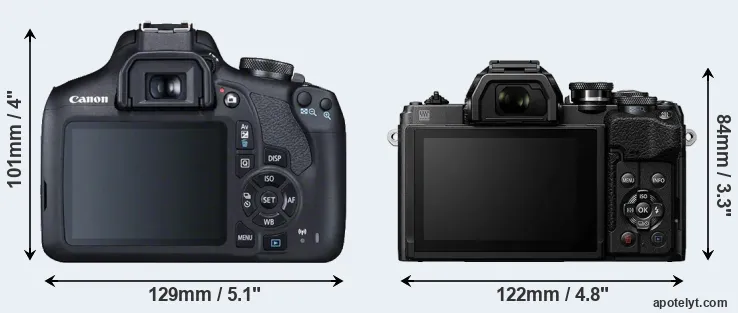 Comparison T7 or E-M10 IV rear
