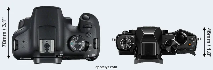 Compare T7 versus E-M10 top