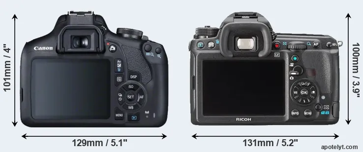 Comparison T7 or K-3 rear