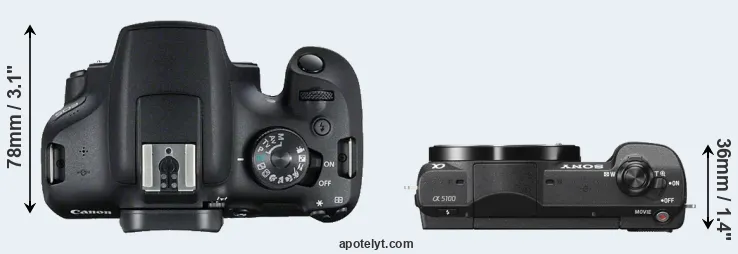 Compare T7 versus A5100 top
