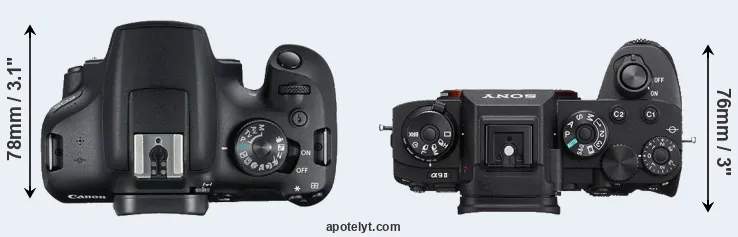 Compare T7 versus A9 II top