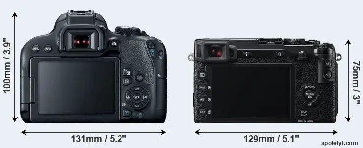 Comparison T7i or X-E2 rear