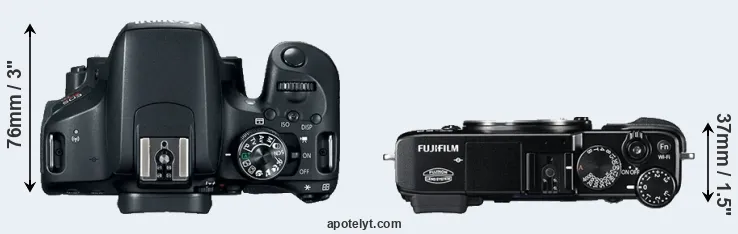 Compare T7i versus X-E2 top