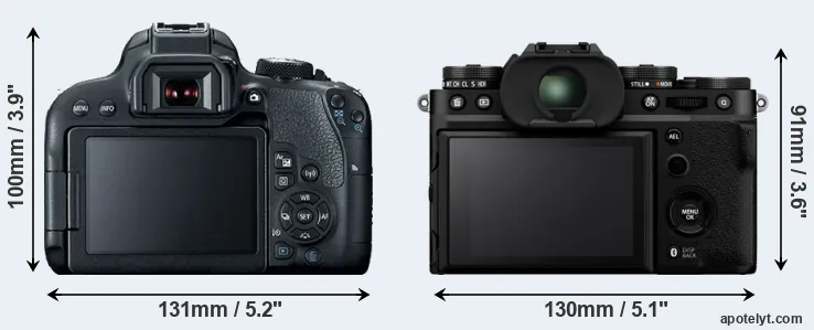 Comparison T7i or X-T5 rear