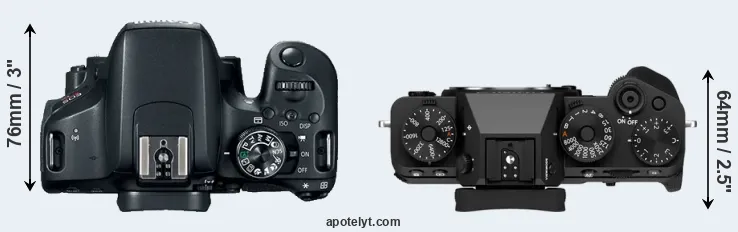 Compare T7i versus X-T5 top