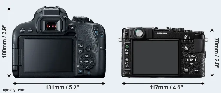 Comparison T7i or X10 rear
