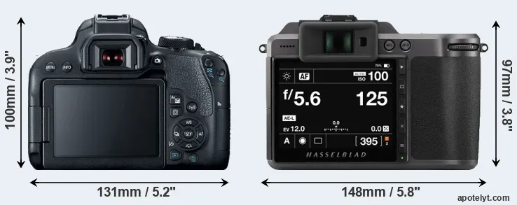Comparison T7i or X1D II rear