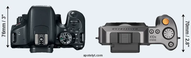 Compare T7i versus X1D II top