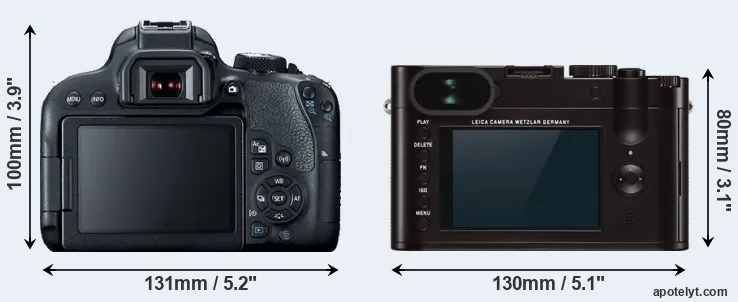 Comparison T7i or Q Typ 116 rear