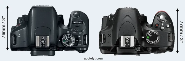 Compare T7i versus D3200 top