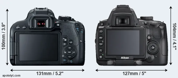 Comparison T7i or D5000 rear