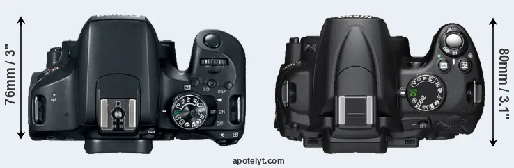 Compare T7i versus D5000 top