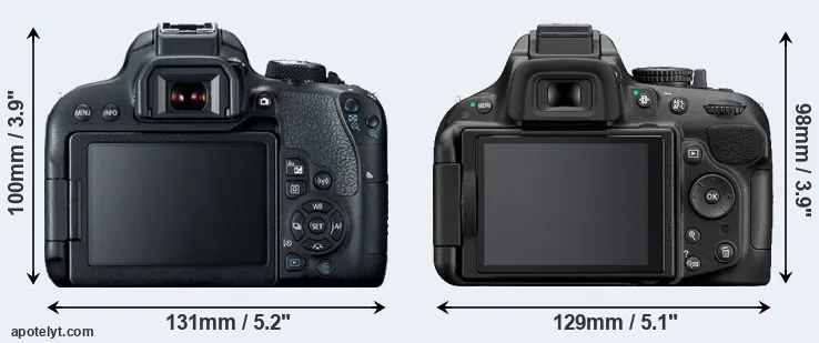 Comparison T7i or D5200 rear