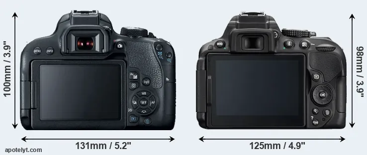 Comparison T7i or D5300 rear