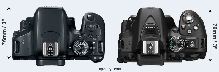Compare T7i versus D5300 top