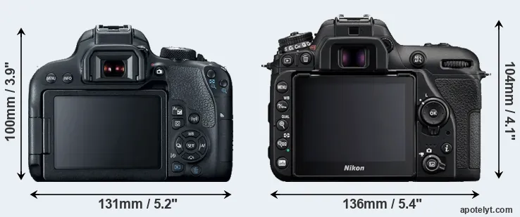 Comparison T7i or D7500 rear