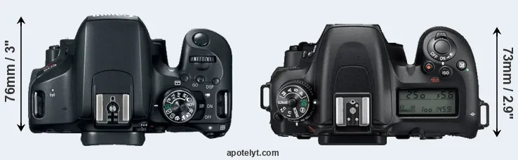 Compare T7i versus D7500 top