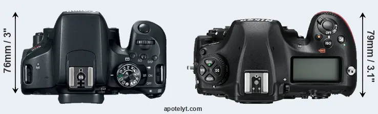 Compare T7i versus D850 top