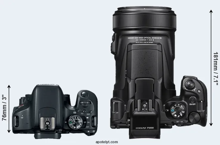 Compare T7i versus P1000 top
