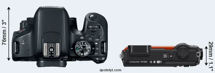 Compare T7i versus W300 top