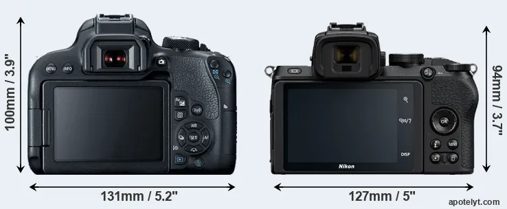 Comparison T7i or Z50 rear