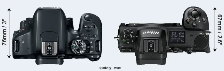 Compare T7i versus Z6 top