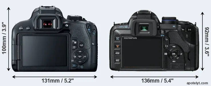 Comparison T7i or E-520 rear