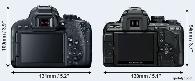 Comparison T7i or E-600 rear