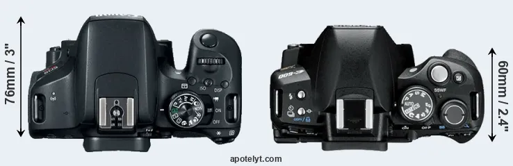 Compare T7i versus E-600 top
