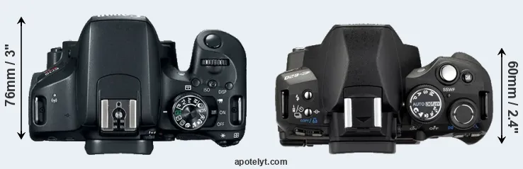 Compare T7i versus E-620 top