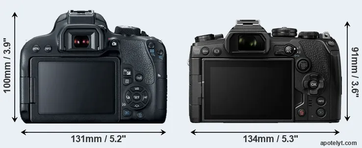 Comparison T7i or E-M1 III rear