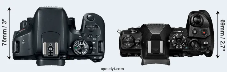 Compare T7i versus E-M1 III top