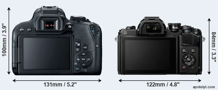 Comparison T7i or E-M10 III rear