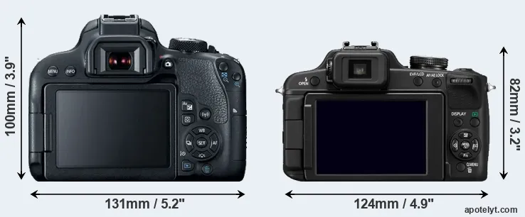 Comparison T7i or FZ100 rear