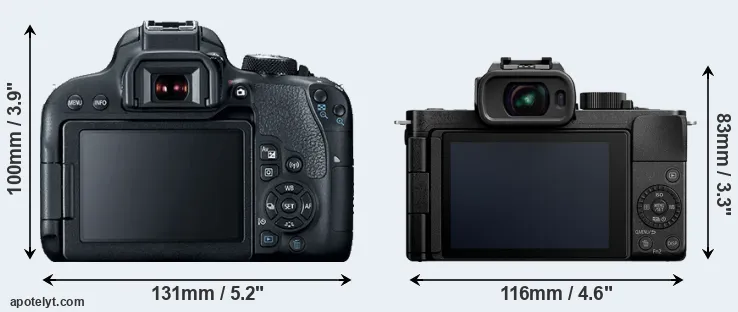 Comparison T7i or G100 rear
